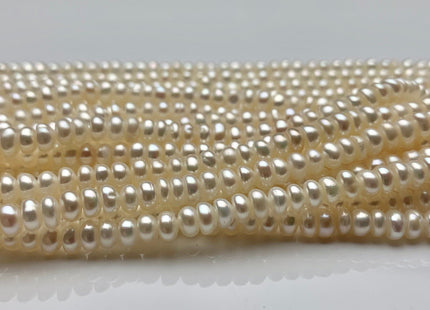 2x4 mm AAA Natural Tiny Freshwater Pearl Beads Rondelle/Button Shape Genuine Natural White High Luster Pearl Beads #P1322