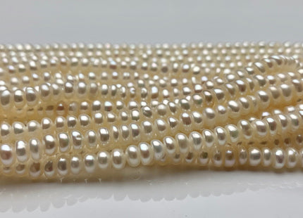 2x4 mm AAA Natural Tiny Freshwater Pearl Beads Rondelle/Button Shape Genuine Natural White High Luster Pearl Beads #P1322