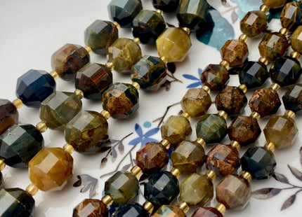 7x8mm 11x12mm AAA Half Strand Faceted Energy Prism Cut Pietersite Gemstone Genuine Double Terminated Points Multi Brown Pietersite #3667