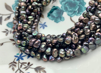 5-6 mm AA Peacock Color Keshi Nugget Freshwater Pearl Beads Center Drilled Keshi Pearls Genuine Rare Tiny Keshi Nugget Pearls #P1347