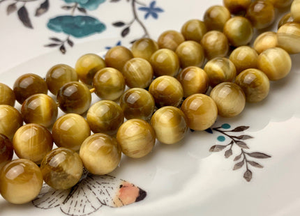 6mm 8mm 10mm 12mm AAA Smooth Round Golden Tiger Eyes Gemstone Beads