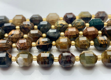 7x8mm 11x12mm AAA Half Strand Faceted Energy Prism Cut Pietersite Gemstone Genuine Double Terminated Points Multi Brown Pietersite #3667