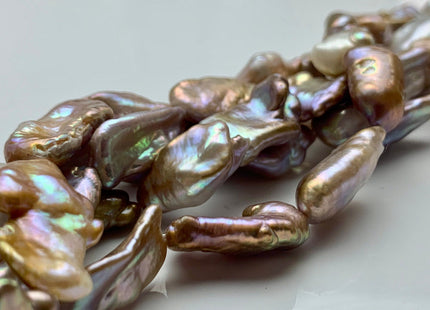 9-10x16-20 mm Biwa Stick Pearl Natural Seaweed Mauve Color Freshwater Pearl Beads Genuine Natural Biwa Stick Pearl #203