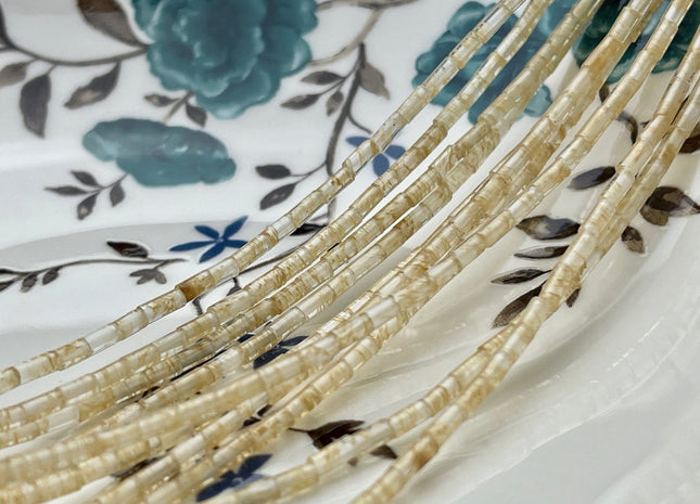 2x4 mm Tube Shape Watermelon Quartz Gemstone Beads Genuine Gold Color Quartz Gemstones Loose Spacer Beads 15.5 Inches Strand #3934
