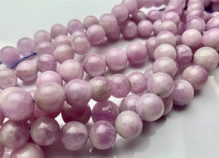 8mm 10mm AAA Half Strand Smooth Round Natural Kunzite Gemstone Beads Genuine Natural Purple Kunzite Beads 8 Inch Strands #3687