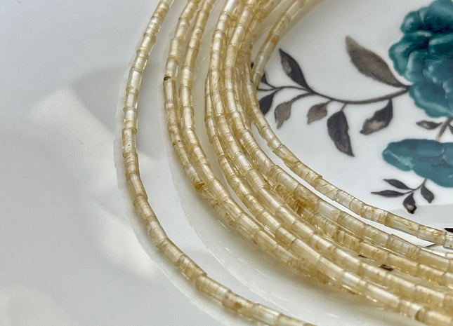 2x4 mm Tube Shape Watermelon Quartz Gemstone Beads Genuine Gold Color Quartz Gemstones Loose Spacer Beads 15.5 Inches Strand #3934