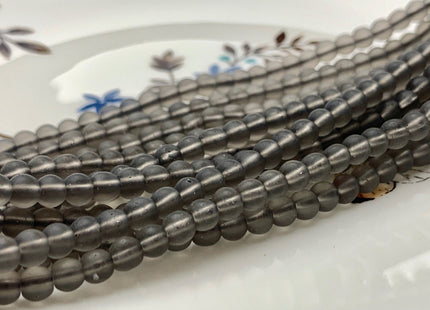 4mm 6mm 8mm 10mm 12mm Natural Matte Smooth Round Crystal Quartz Genuine Smoky Gray Color Quartz Gemstone Beads 15.5 Inches Strand #2717