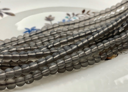 4mm 6mm 8mm 10mm 12mm Natural Matte Smooth Round Crystal Quartz Genuine Smoky Gray Color Quartz Gemstone Beads 15.5 Inches Strand #2717