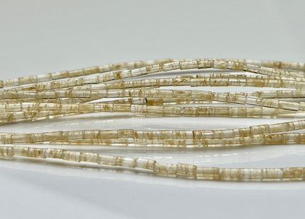 2x4 mm Tube Shape Watermelon Quartz Gemstone Beads Genuine Gold Color Quartz Gemstones Loose Spacer Beads 15.5 Inches Strand #3934