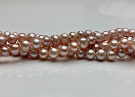 6.5-7 mm AA Natural Light Pink/Peach Pink/Mauve Pink Potato Freshwater Pearls Genuine High Luster Natural Pink Color Freshwater Pearls #1385