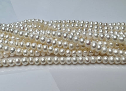 6mm 7mm AAA Natural White Potato Shape Freshwater Pearls Genuine High Luster Smooth Pearl White Freshwater Pearl Beads #P2305