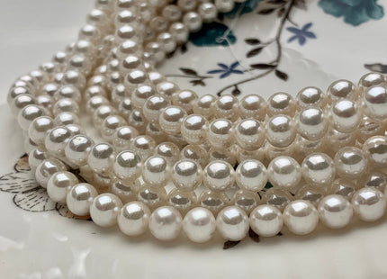 6-6.5mm AAA Extra Shiny Natural White Round Freshwater Pearl Genuine Natural Pearl Bead High Luster White Bridal Pearls 69 Beads #P1603