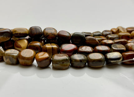 8-9x9-12 mm Natural Brown and Yellow Tiger Eye Gemstone Nugget Beads Genuine Tiger Eye Nugget Gemstone Beads #3846