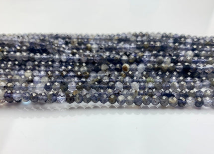 3x4 mm AAA Faceted Rondelle Iolite Gemstone Beads Genuine Natural Blue Multi Color Gemmy Iolite Loose Beads 15.5 Inches Strand #3047