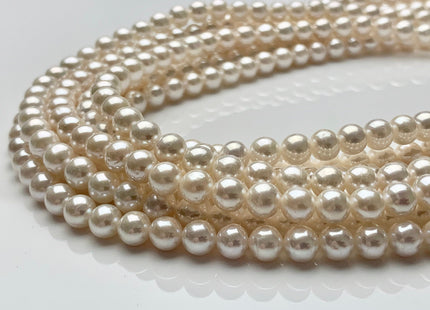 6-6.5mm AAA Extra Shiny Natural White Round Freshwater Pearl Genuine Natural Pearl Bead High Luster White Bridal Pearls 69 Beads #P1603