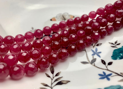 10 mm Faceted Round Fire Agate Gemstone Beads Heat Treated Ruby Pink Color Natural Fire Agate 15.5 Inches Strand #2660