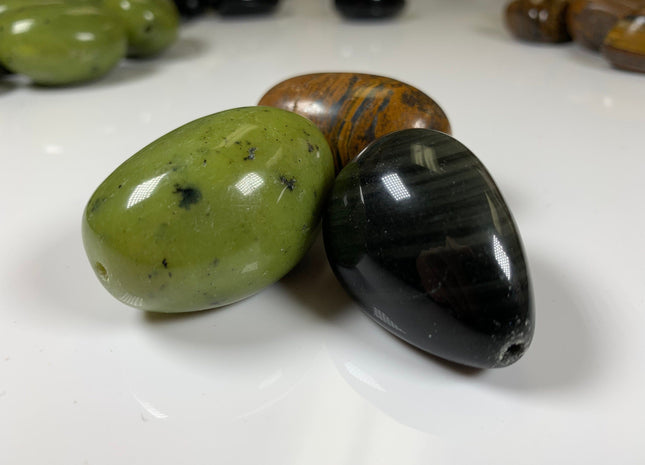30x40 mm Natural Color Smooth Nugget Gemstone Obsidian / Tiger Eyes / Peridot Natural Color Chunky Gemstone large Hole 2.0 mm Beads #2209