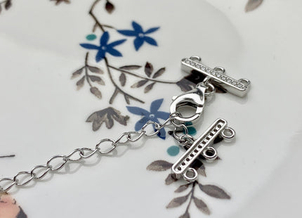7x10x15 mm 925 Sterling Silver Lobster Clasp Multi Strand Extender Clasp Genuine 925 Sterling Silver Finding Clasps w/CZ DIY Jewelry #10128