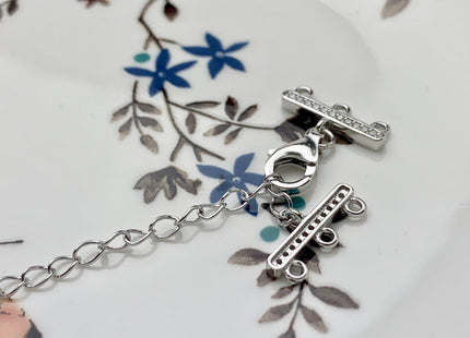 7x10x15 mm 925 Sterling Silver Lobster Clasp Multi Strand Extender Clasp Genuine 925 Sterling Silver Finding Clasps w/CZ DIY Jewelry #10128
