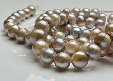 9mm 12-14mm AAA Large Hole Half Strand Natural Seaweed Mauve Pink Freshwater Potato Beads 2.2 mm Hole Genuine Freshwater Pearls #P2014