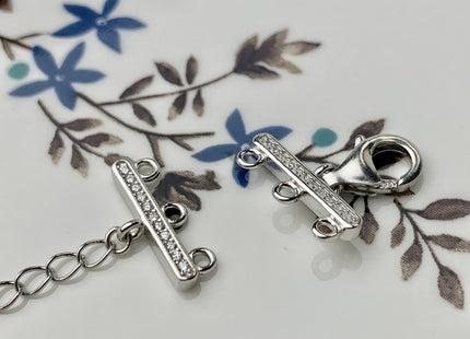 7x10x15 mm 925 Sterling Silver Lobster Clasp Multi Strand Extender Clasp Genuine 925 Sterling Silver Finding Clasps w/CZ DIY Jewelry #10128