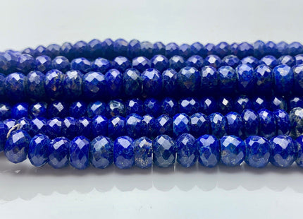 6mm 7mm 8mm 9mm 10mm AAA 100% All Natural Faceted Rondelle Lapis Lazuli Gemstone Beads Natural Blue Top Quality Lapis Beads 8 Inches #3726
