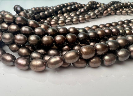 6x8 mm AA Dark Copper Brown Color Freshwater Rice/Oval Pearls Genuine Matte Chocolate Brown Freshwater Rice Pearl Beads #P2262