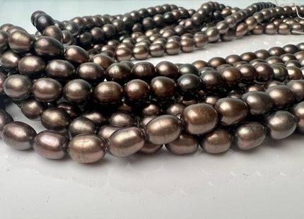 6x8 mm AA Dark Copper Brown Color Freshwater Rice/Oval Pearls Genuine Matte Chocolate Brown Freshwater Rice Pearl Beads #P2262