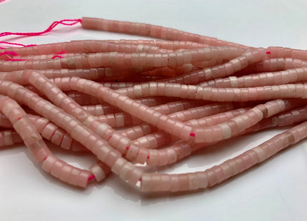 4 mm Natural Pink Peru Opal Smooth Heishi Tyre Gemstone Beads Genuine Pink Peruvian Opal Beads 15 Inches Strand #3810