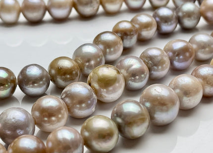 9mm 12-14mm AAA Large Hole Half Strand Natural Seaweed Mauve Pink Freshwater Potato Beads 2.2 mm Hole Genuine Freshwater Pearls #P2014