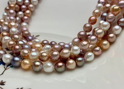 8 mm AAA Rare Mixed Natural White Mauve Pink Baroque Edison Pearl Genuine Top Quality Natural Edison Pearl With Iridescent Color #1820