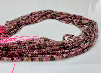 WHOLESALE 2.5-3 mm AAA Natural Color Tourmaline Micro Faceted Gemstone Beads Multi Color Faceted Round Shape Tourmaline Beads #2318