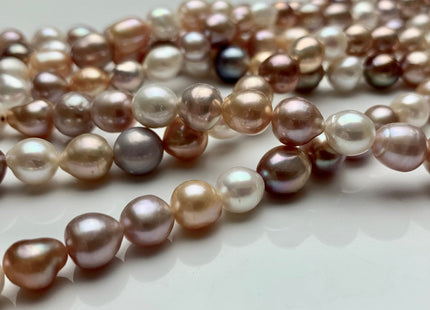 8 mm AAA Rare Mixed Natural White Mauve Pink Baroque Edison Pearl Genuine Top Quality Natural Edison Pearl With Iridescent Color #1820