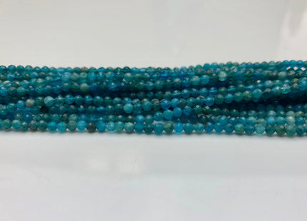 3 mm AAA Micro Faceted Round Apatite Gemstone Beads Top Quality Blue Apatite Faceted Gemstone Loose Beads #2342