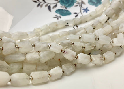 6-15 mm Natural Faceted Prism Cut Rainbow Moonstone Gemstone Beads Genuine Natural Faceted Nugget Moonstone Beads 8 inches Strand #3729