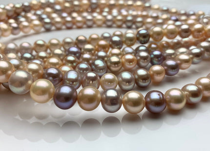 9-10 mm AA Natural Multi Pink Semi Round Freshwater Pearl Beads Genuine High Luster Smooth And Round Freshwater Pearls #1421