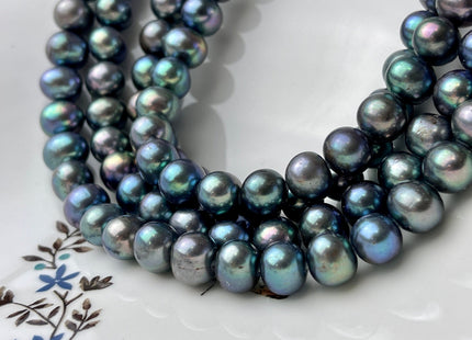 10mm AAA Large Hole Off Round Rainbow Peacock Freshwater Pearl Beads Hole Size 1.2mm 1.5mm Genuine High Quality High Luster Pearls #P2239