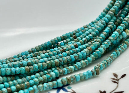 2.5x4mm 4X6mm 5x8mm Faceted Rondelle Turquoise Beads Green Blue Brown Gemstone Loose Beads 15 Inches Strand #4041