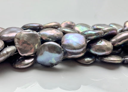 13 mm AA Lavender Gray Color Flat Coin Freshwater Pearl Beads Genuine Gray Freshwater Coin Pearls #1903