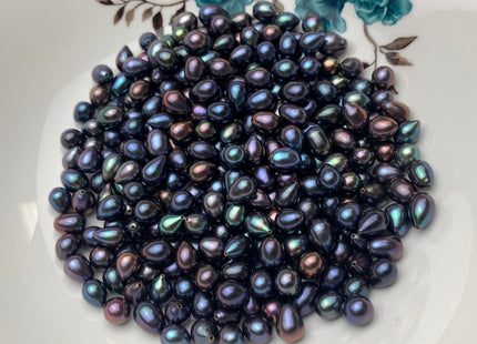 One Piece AAA 7-8x10-11 mm Top Quality High Luster Tear Drop Half Drilled Freshwater Pearls Genuine Peacock Color Freshwater Pearls #1640
