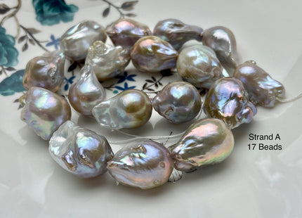 One-Of-A-Kind 18x23-20x28 mm AAA Very Rare HUGE Baroque Freshwater Pearl Bead Genuine Natural Seaweed Mauve Pink Baroque Pearls #P1921