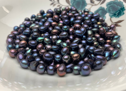 One Piece AAA 7-8x10-11 mm Top Quality High Luster Tear Drop Half Drilled Freshwater Pearls Genuine Peacock Color Freshwater Pearls #1640