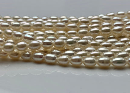 WHOLESALE 4.5-5 x 6.5-7 mm AAA Natural White Rice Freshwater Pearl Genuine High Luster Pearl Beads Bridal Pearls Wholesale Pearls #83