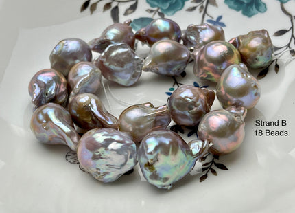 One-Of-A-Kind 18x23-20x28 mm AAA Very Rare HUGE Baroque Freshwater Pearl Bead Genuine Natural Seaweed Mauve Pink Baroque Pearls #P1921