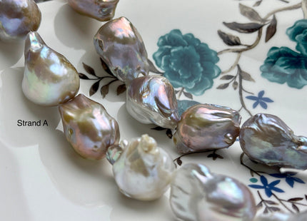 One-Of-A-Kind 18x23-20x28 mm AAA Very Rare HUGE Baroque Freshwater Pearl Bead Genuine Natural Seaweed Mauve Pink Baroque Pearls #P1921