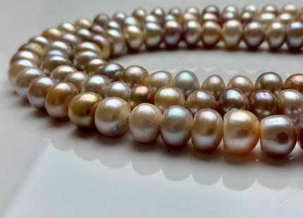 8x11 mm AA Large Hole Round Button Natural Mixed Pink Color Freshwater Pearl Beads Hole 2.2 mm Genuine Natural Color Freshwater Pearls #1955