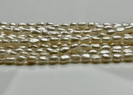 2.5-3.5x4-5 mm AAA Natural White Color Smooth Rice Nugget Freshwater Pearl Beads Genuine White High Luster Tiny Rice Nugget Pearls #P2036