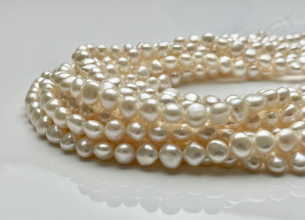 8 mm AAAA High Quality Potato Nugget Freshwater Pearl Beads Natural White High Luster And Smooth Genuine Freshwater Pearls 50 Beads #P1909