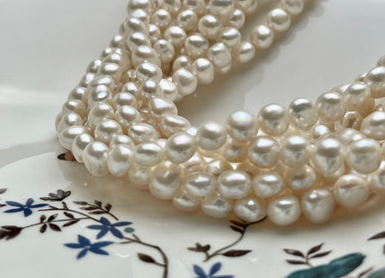 8 mm AAAA High Quality Potato Nugget Freshwater Pearl Beads Natural White High Luster And Smooth Genuine Freshwater Pearls 50 Beads #P1909