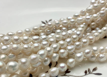 5-6x7mm Natural White Freshwater TearDrop Pearl Bead Genuine Natural White Freshwater Small Baroque Pearl 60 Pieces #P1318